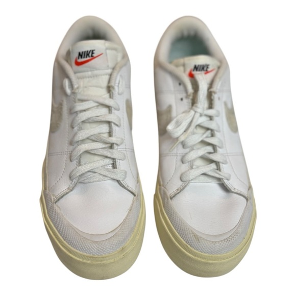 Nike Women’s Court Legacy Lift Sneakers Size 7 White & Green Platform Sneakers - Picture 12 of 16